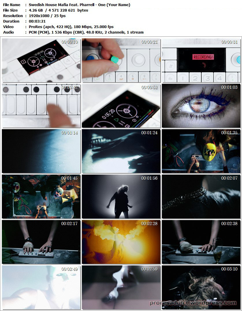 Swedish House Mafia Feat. Pharrell – One (Your Name) – ProRes